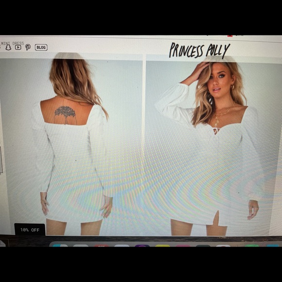 White long sleeve dress! Super flattering and cute! Only wore gently once! - Picture 1 of 2